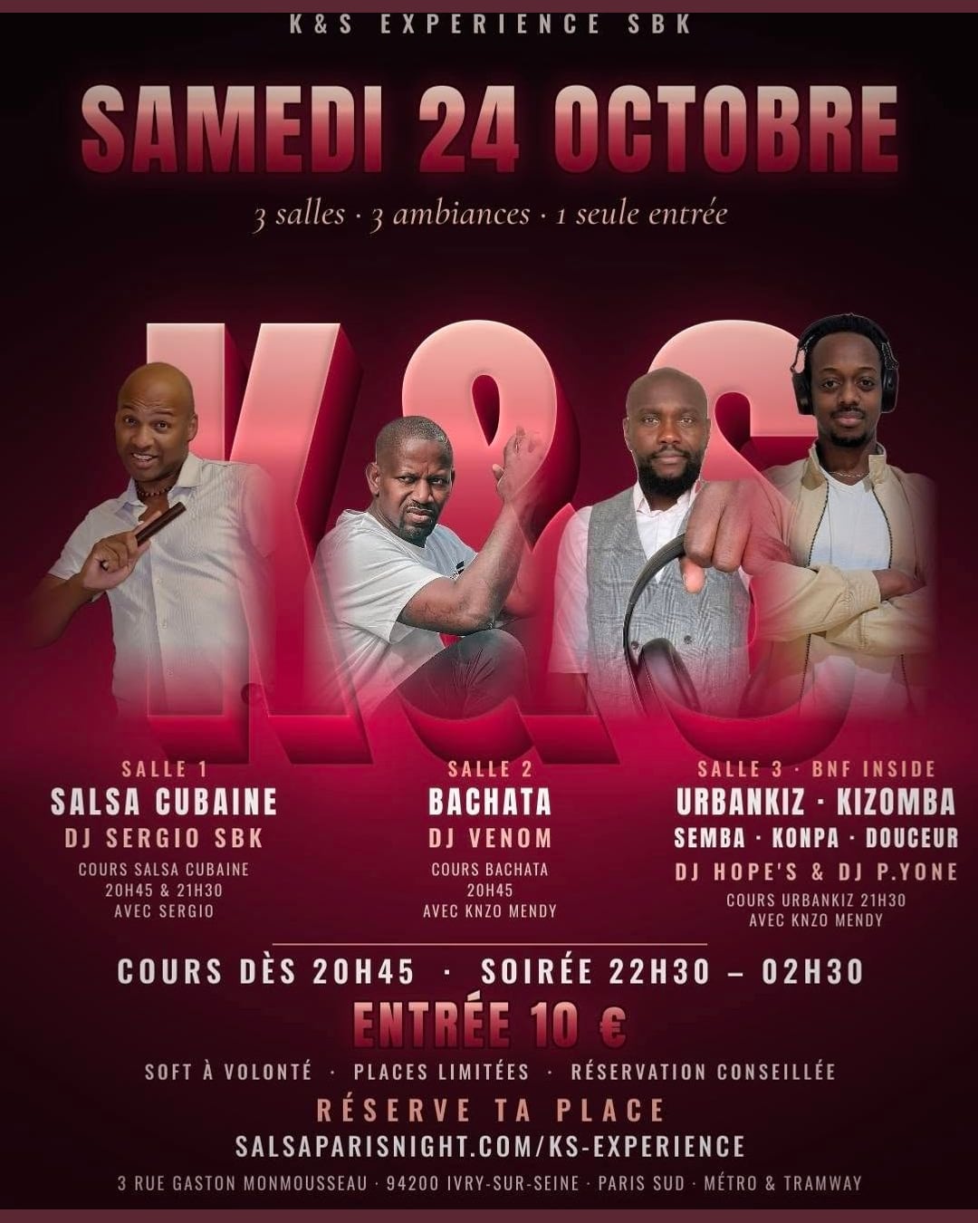Affiche officielle K&S Experience SBK, samedi 24 octobre 2026, Ivry-sur-Seine