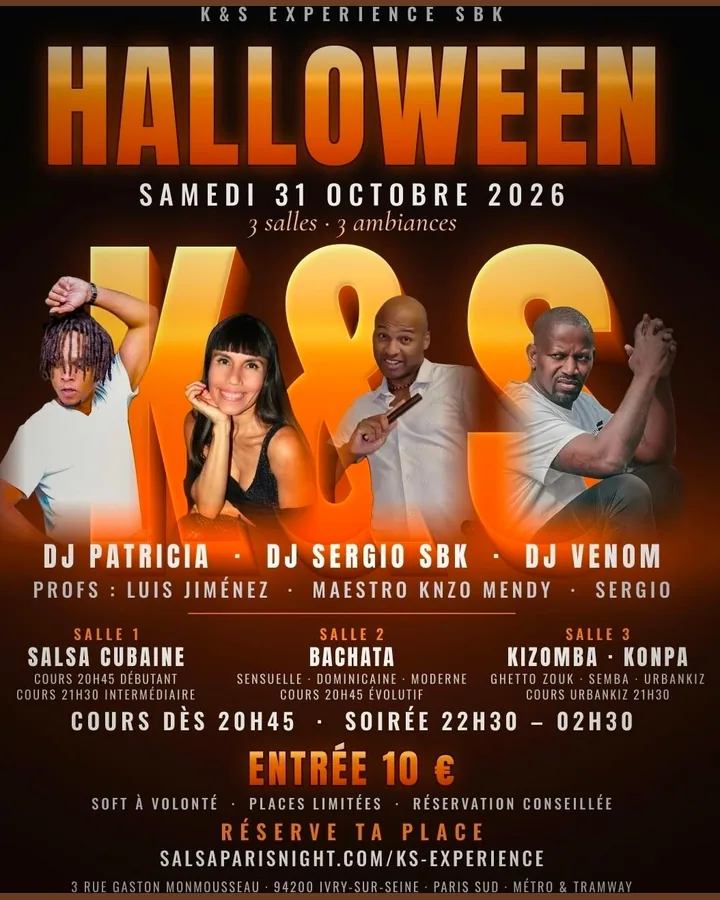 Affiche officielle K&S Experience spéciale Halloween — samedi 31 octobre 2026
