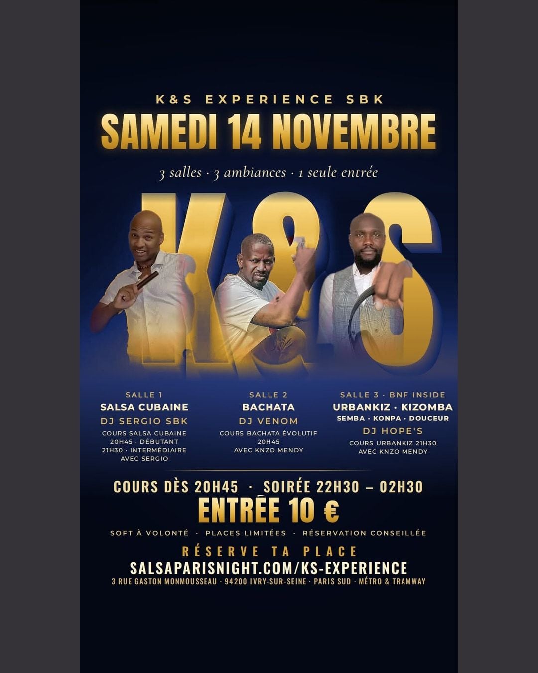 Affiche officielle K&S Experience SBK — samedi 14 novembre 2026 — Ivry-sur-Seine