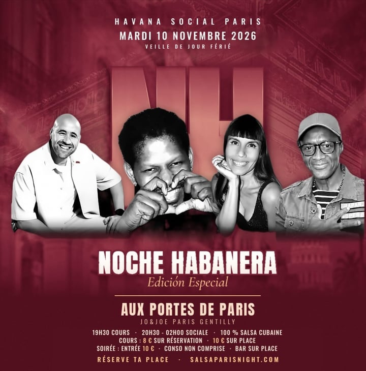 Noche Habanera — Spéciale Veille de Jour Férié — Mardi 10 novembre 2026 — JO&JOE Gentilly