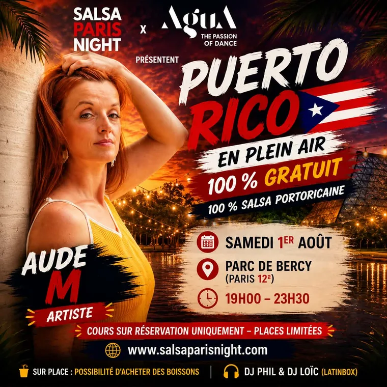 Aude M — Artiste, soirée Puerto Rico au Parc de Bercy le 1er août 2026