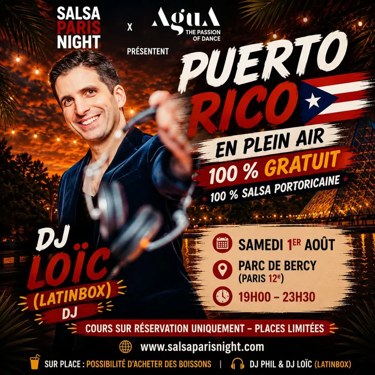 DJ Loïc — DJ · Latin Box, soirée Puerto Rico au Parc de Bercy le 1er août 2026