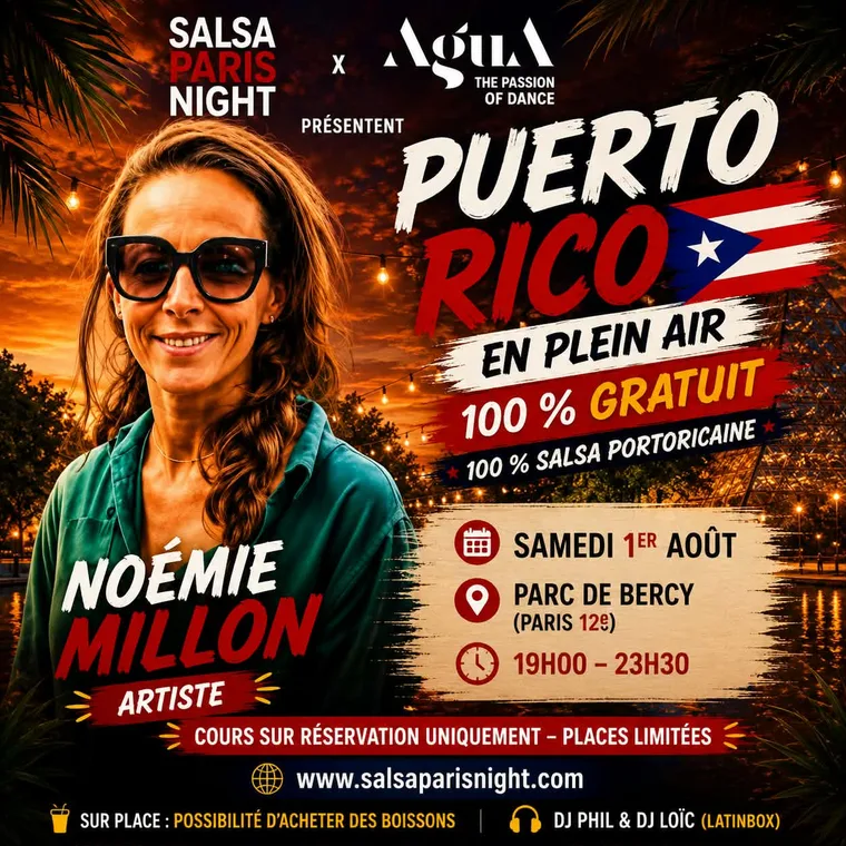 Noémie Millon — Artiste, soirée Puerto Rico au Parc de Bercy le 1er août 2026